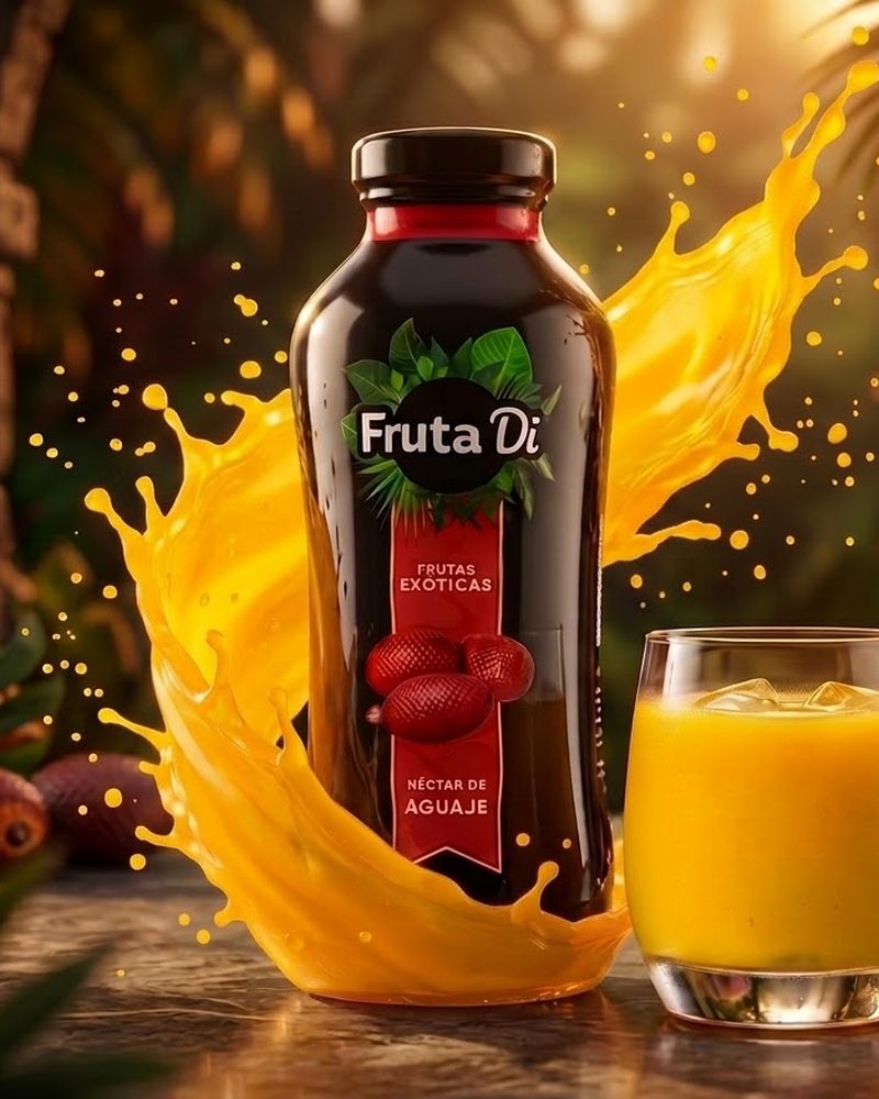 Botella de Fruta Di con salpicadura de néctar, foto principal